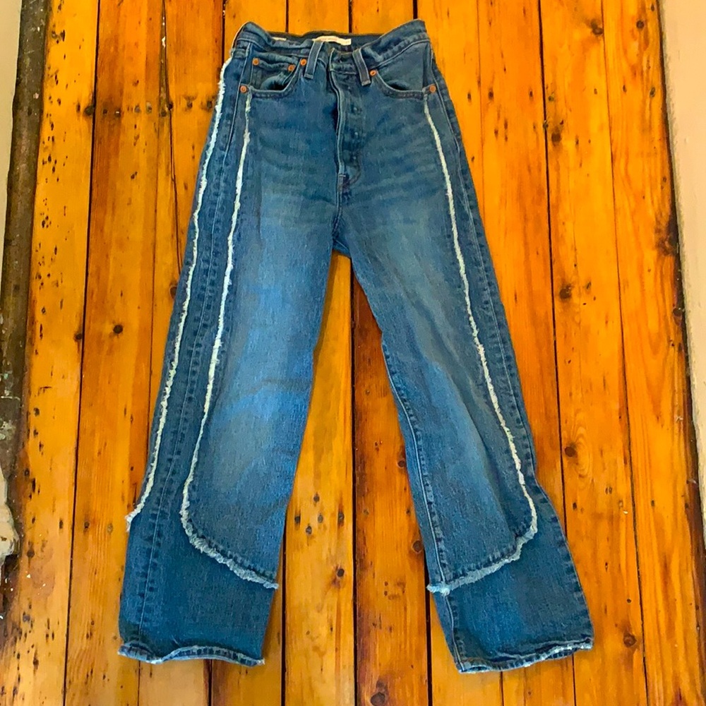 Levi’s unique flare denim high rise jeans